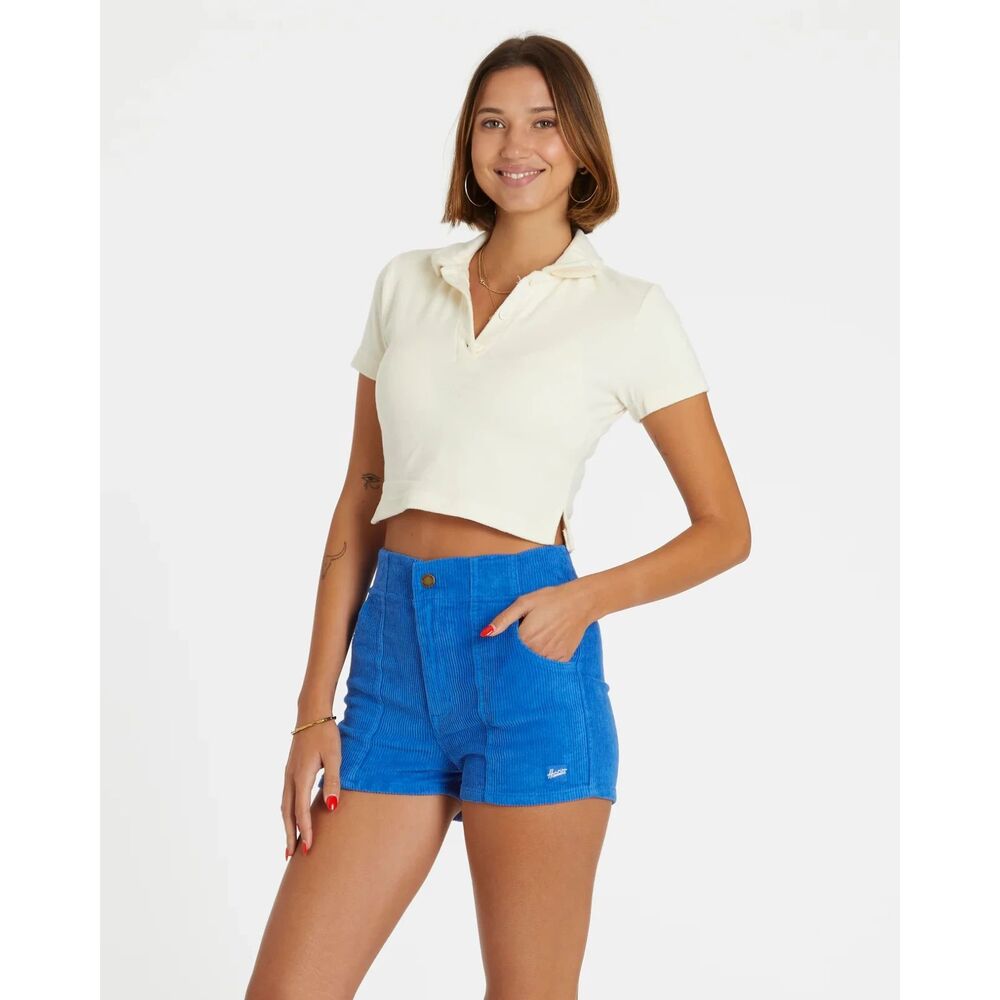 Hammies Cream Terry Polo Shirt Top Women's Size Large